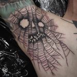 Tattoo by Lukasz Sokolowski #LukaszSokolowski #skulltattoos #opticalillusion #mashup #death #linework #Illustrative #spiderweb