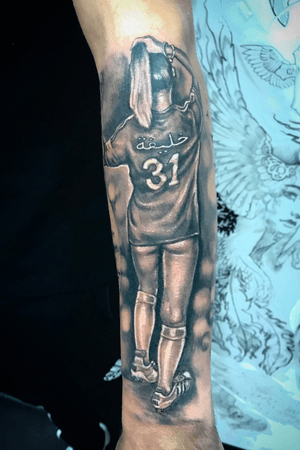 Realistic tattoo. Black and grey realism 