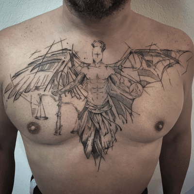 angel tattoo designs for men on chest