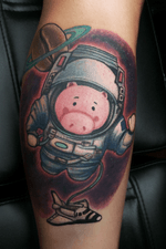 #joewutattoo #neotraditional #pig #astronaut 