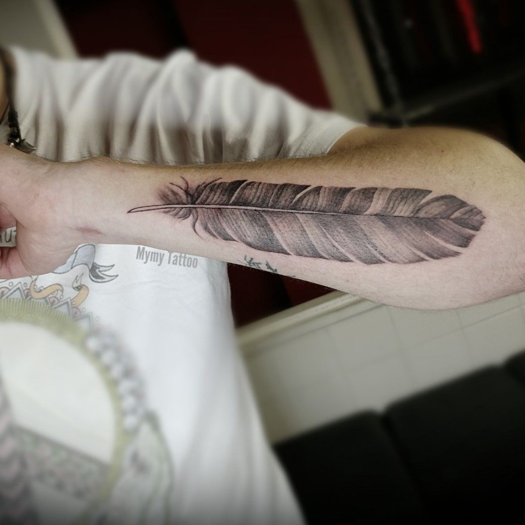 Hawk Feather Tattoo Design  Feather tattoo design Hawk feathers Feather  tattoo black