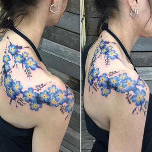 Freehand Flower Shoulder tattoo 