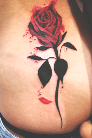 Red rose #watercolor #girlytattoo#redrose