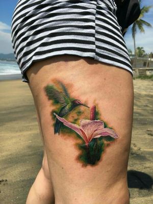 Hummingbird Color Realism. Eternal & Intenze Tattoo Ink. Tattoos By kiDD! 3 Hours Total @ $100 USD per Hour = $300 USD