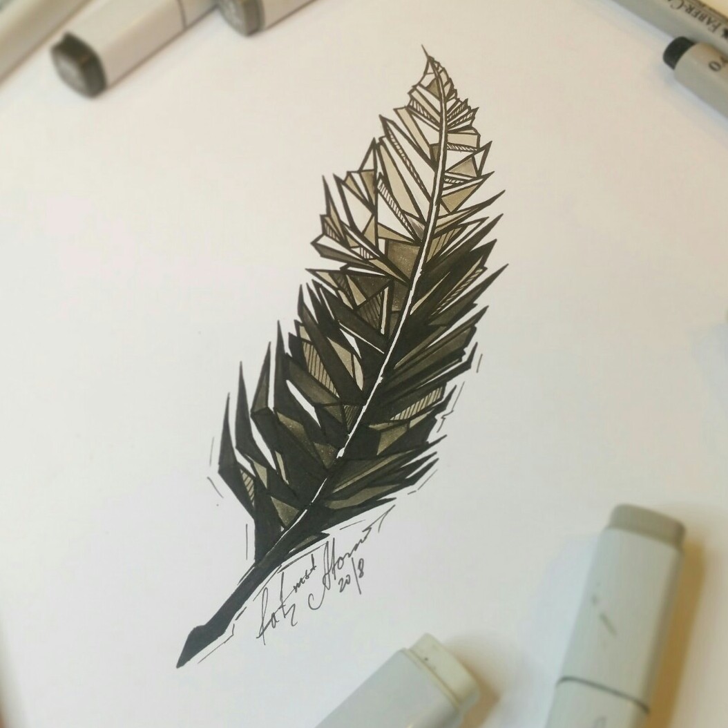 Tattoo uploaded by Вадим • Тату эскиз в стиле графика - Перо. Эскизнарисован маркерами Copic, лайнерами Fabercastell. Тату мастер Вадим.Студия художественной тату и пирсинга Evo. www.evotattoo.ru. Тел./WhatsApp:8(925)5143553. #тату #татуировки #