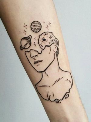 The mind is power#face #tumblr #tattooartist #mind #planets #mind 