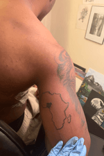 Africa and Nigeria outline tattoo #Africa #Nigeria #culture #african #outline #3Dtattoos #3D #linework 