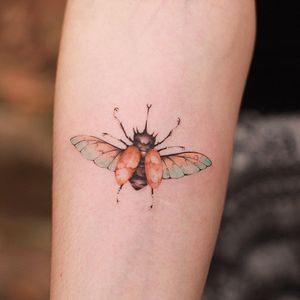 Tattoo by Marcus Vinícius Valejo #MarcusViniciusValejo  #besttattoos #besttattoo #best #favorite #beetle #bug #wings #nature #insect