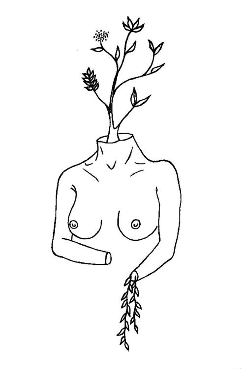 Growth #growth #plant #tree #nature #naked #boobs #womantattoo #woman #forwomen #women #leaves #leavestattoo #contour #nipple #nipples #nohead #drawing #arminassulskis