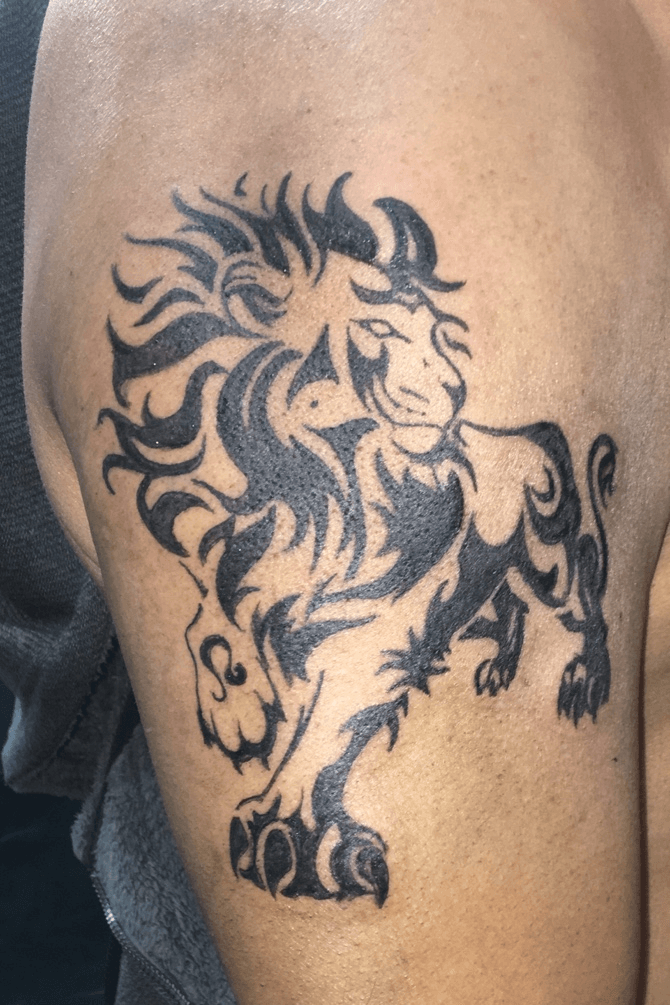Tattoo uploaded by Larry Krebs [Cali] • Tribal lion • Tattoodo