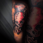 #tattoo#tatts#inked#ink#black#red#grey#color#tattoocolor#tats##skull#tattooed#redskull#hands#art#artist