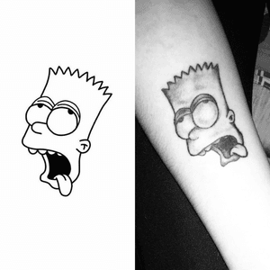 tattoo done not in tattoo salon💀 #thesimpsons #thesimpsonstattoo #Bart #BartSimpson #tattoo