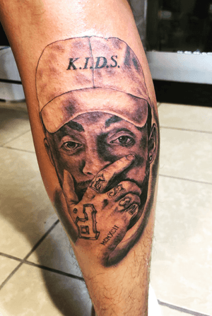 Mac Miller portrait tattoo done on the inner forearm