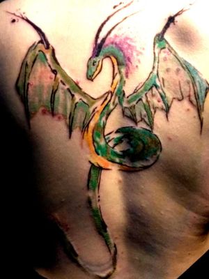 Watercolor Dragon back