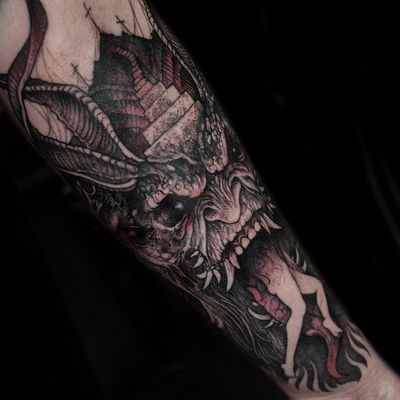 demon silhouette tattoo