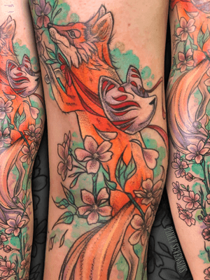 Multicolor kitsune #kitsunetattoo #kitsune #fox #watercolor #aquarell