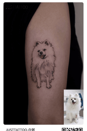 Tattoo by tattooist. Wechat：Justtattoo02 Guangzhou Tattoo - #Justtattoo #GuangzhouTattoo #OriginalTattoo #TattooManuscript #TattooDesign #TattooFemaleTattooist #dog #dogtattoo #cutetattoos #minitattoo #blackandwhite 