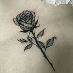 Black and grey rose sternum piece 