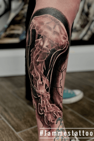 Large jellyfish tattoo by jammestattoo