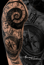 Reloj y Brujula, realizado con cartuchos tsunami y tintas world famous! #tattoo #tatuaje #ink #inked #realistic #realismo #design #art #artist #spain #tattoolovers #tattooartist #arteuntattoo #Valladolid #tattoolife #tattooed #inkmagazine #inkmag #inker #tattooart #realism #realistictattoo #followme #color #dark #colorfull #thebesttattooartist #thebestspaintattooartist