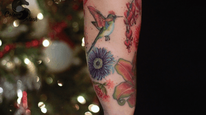 Floral sleeve part 2 (hummingbird is healed) #mbyn #coloursplashtattoo #art