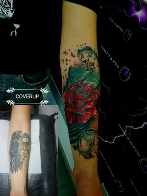 #CoverUpTattoos #tattooidea #tattoorose #tattooclock #tattooartist #tattoo #tato #tatuaje #tatuagem #tatu 