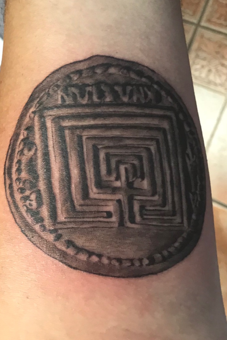 Tattoo uploaded by Yura Budnyk • Real Cnossos Coin by Crete Greece •  Tattoodo