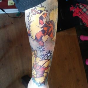 Arcanine sharpie tattoo.  Pokemon