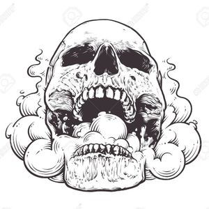 Smoking skull sketch