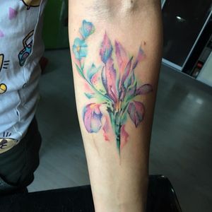 Iris flower #watercolor #aquarelatattoo #iristattoo #tattooart #tattooinmoscow