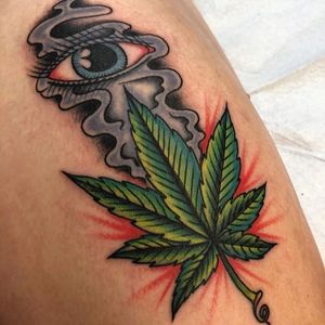 Tattoo by Shea Mulligan #SheaMulligan #weedtattoos #weedtattoo #weed #420 #ganja #maryjane #green