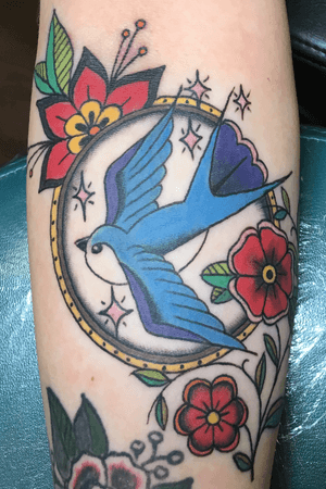A fun traditional style piece for a new client today @art_in_motion_tattoo #tattoo #alaskatattoo #wasillatattoo #traditionaltattoo #colortattoo #nofilter #sparrowtattoo #veteranowned #art_in_motion_tattoo