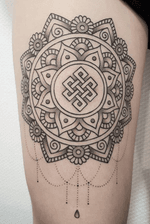 My tattoo on the thigh by paralinetattoo #mandala#mandalatattoo#ornemental 