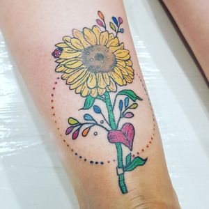 Rainbow themed sunflower 
