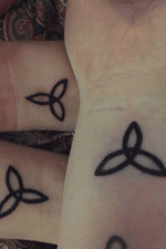 Trinty knot tattoos on me, my wife, and a friend. I do NOT recommend the studio. We ended up with lots of blank spots and spaces in these tattoos. #mellowmadness #RochesterNY #celtic #trinityknot 