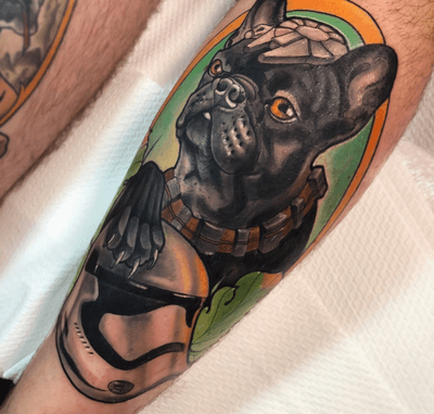Chewie the bulldog! done with Magic Moon tattoo needles Done with #magicmooncartridges @magicmoon_tattoo_supply 