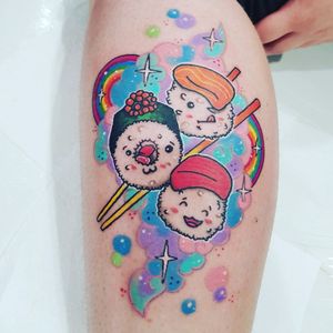 Cute kawaii sushi for ashleigh of @inkobsessiontattooandpiercing 