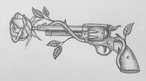 Guns n roses #drawing#gun#roses 