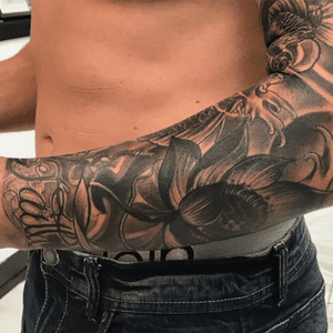 Asian sleeve toronto. Lotus flower tattoo