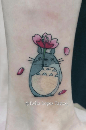 customized Totoro tattoo at Evita Lopez Tattoo