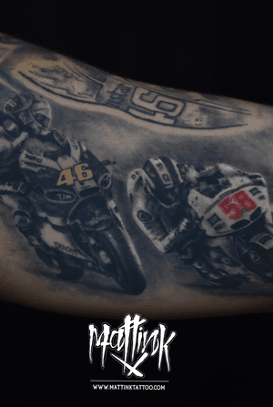 Valentino Rossi and Marco Simoncelli #motogp #vr46 #tattoo #realism#ink