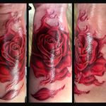 Watercolor rose #rose #redrose #watercolor #limerick #ireland #wristtattoo 
