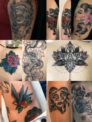 A bunch of tattoos I've done ! Thanks for the follows everyone ! 3500 followers & rising 🤟🏻 Ya the best ! #TattzByAG #traditionaltattoo #traditional 