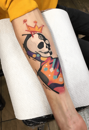 Freehand hooded abstract skull