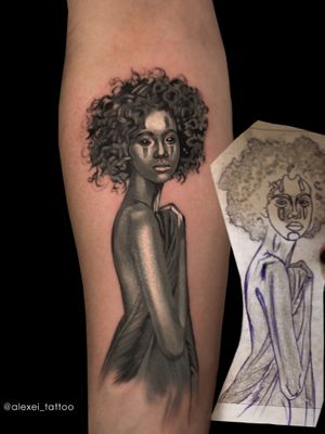Tattoo realism black and grey, Realistic portrait of a girl. Alexei Mikhailov  #tattooart #tattoo #tattoos #alexeitattoo #tattoorealism #tattooer