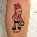 Tattoo by Lee aka rat666tat #rat666tat #tattoosoffamouspeople #famouspeopletattoos #famous #portrait #people #they #bartsimpson #illustrative #cartoon #thesimpsons