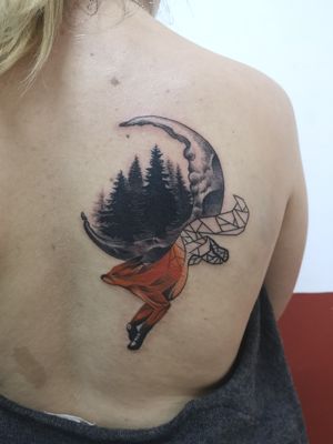 #foxtattoo #moontattoo #foresttattoo 