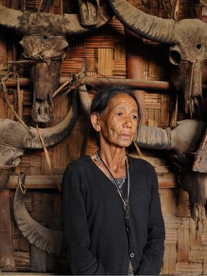 70-year-old Konyak Naga elder Leye Monyu of Changlangshu village, Nagaland. India. Photo: © Lars Krutak 2018. #LarsKrutak #tattoohistory #tattooculture #tattooanthropologist