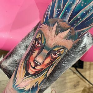 Tattoo by Tiggy #Tiggy #princessmononoketattoo #shishigami #nightwalker #anime #manga #newschool #color #illustrative #nature #studioghibli