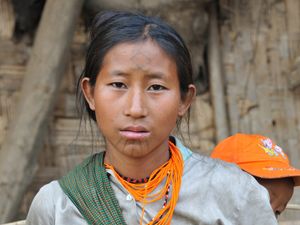 A Lainong Naga woman of Lahe village who wears the distinctive tattoos of her tribe. MYANMAR. Photo: © Lars Krutak 2014. #LarsKrutak #tattoohistory #tattooculture #tattooanthropologist
